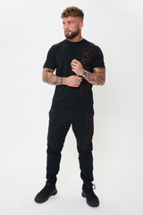 NYL T Shirt & Joggers Twin Set - Black/Red